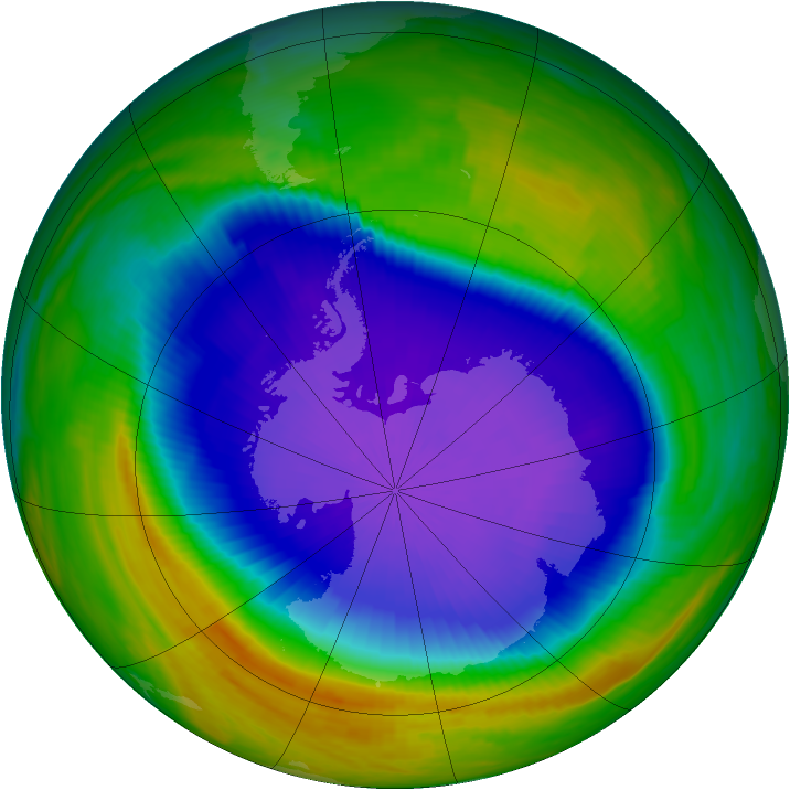 Antarctic ozone map for 09 October 1998
